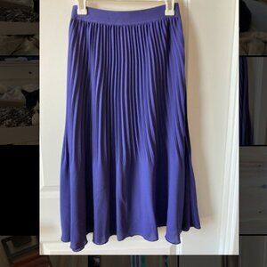 J. Crew Blue Pleated Midi Skirt